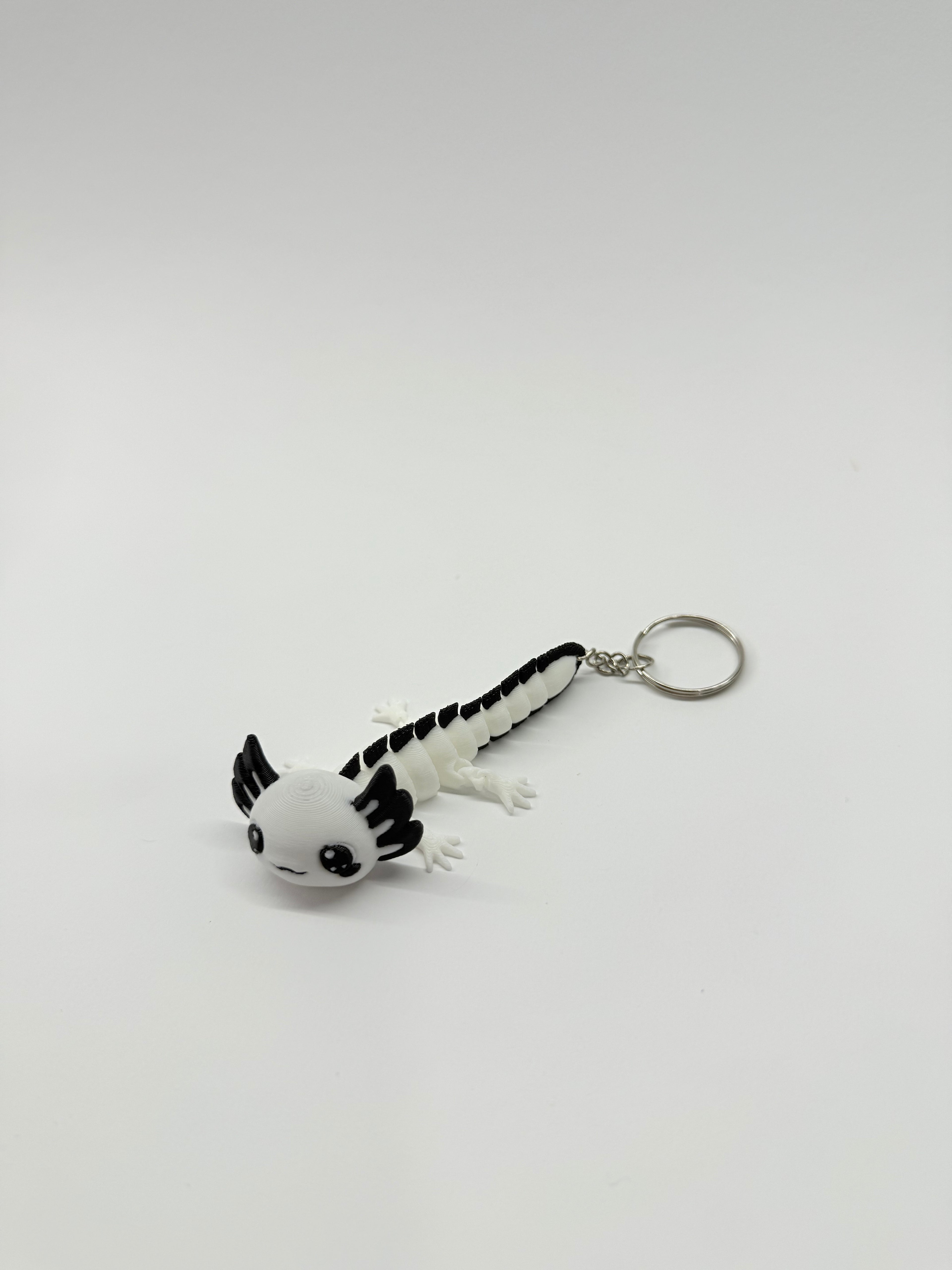 Flexi axolotl keychain